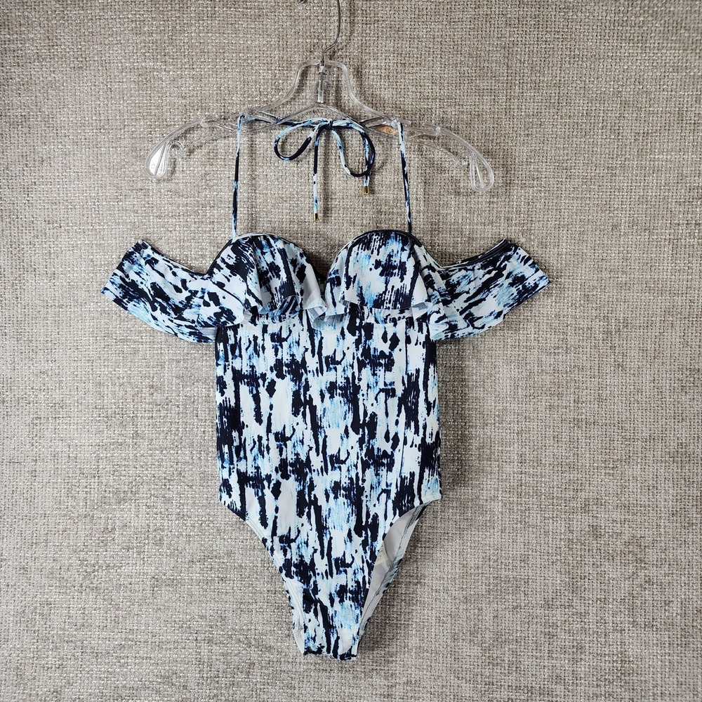 Abercrombie & Fitch Ruffled Off The Shoulder One Piece Swim Suit Womens XS